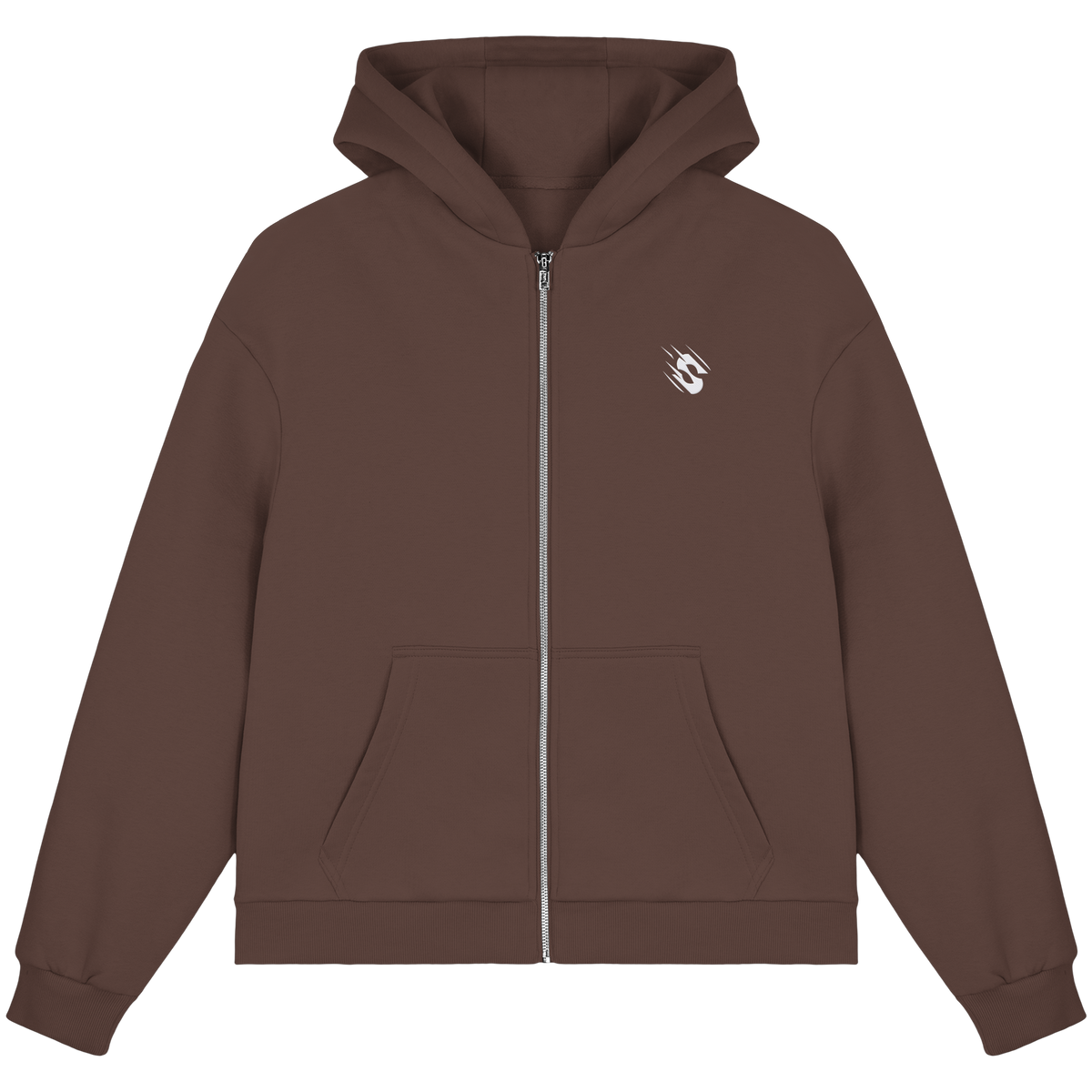 ZIP HOODIE - BROWN